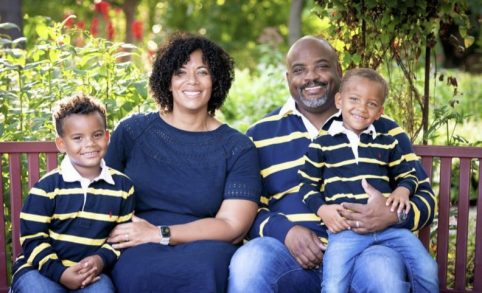 Jennifer and Eddie Woods with their boys Declan and Emil. Photo credit: Stacey Vaeth Photography