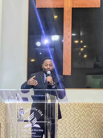 Michael Lewis, associate director of the North American Division Evangelism Institute was the evangelist at the Haughville Church for the "Forecasting Hope" series.