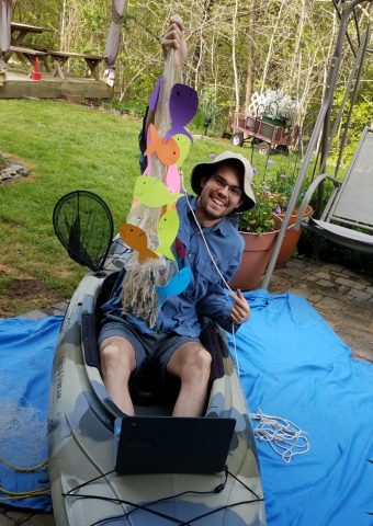 Nicholas Brignoni from Atlanta, Ga., to play the role of Peter fishing in a boat, and had her student dress as Jesus attending church and reading from a “scroll.”