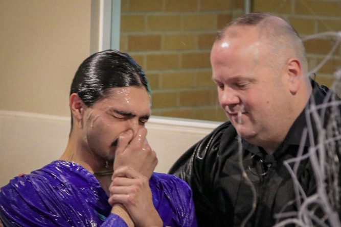 Christopher baptized by Cory Herthel.